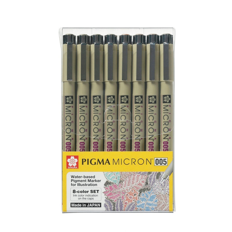 Sakura Pigma Micron 05 Pen 0.45mm 8-colour set