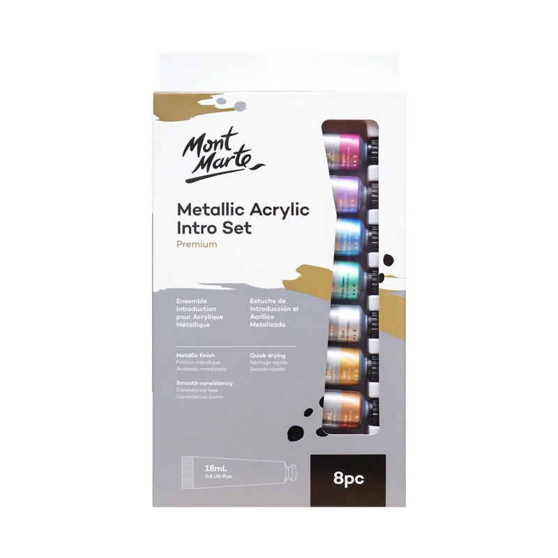Mont Marte Metallic Acrylic Intro Set 8pce x 18ml