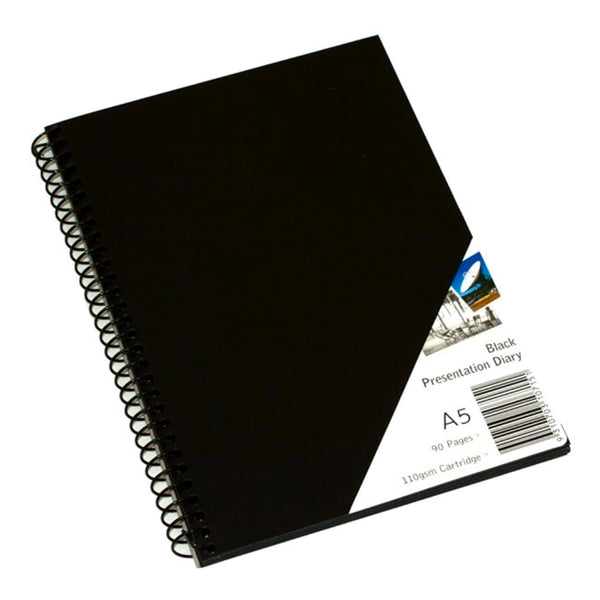 Quill Visual Diary A5 Black Paper 90 pages