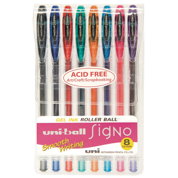 Uni-ball Signo Rollerball Gel Pen Set of 8