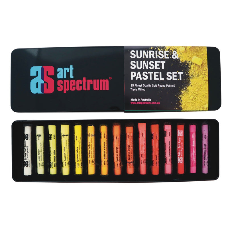 Art Spectrum Soft Round PASTEL Box of 15 - Sunrise Sunset