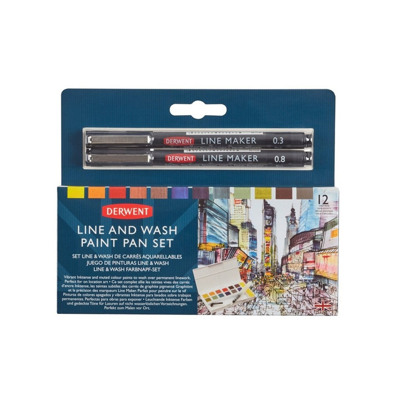 Derwent Paint Pan Set - Line and Wash x 12