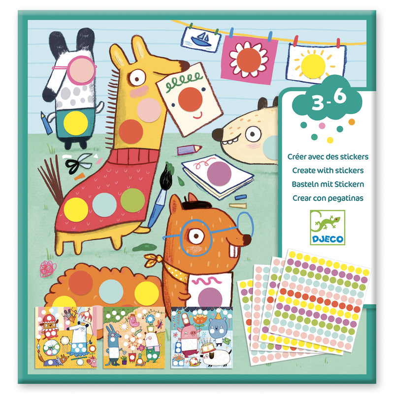 Djeco Create with Coloured Dot Stickers