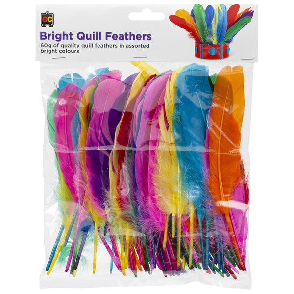 Educational Colours Bright Quill Feathers 60g