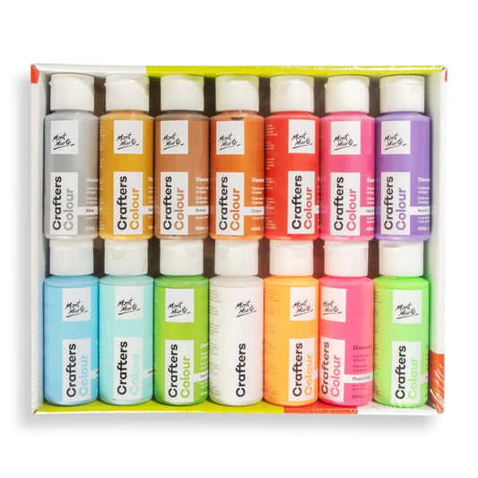 Mont Marte Crafters Colour Metallic + Fluoro 14pc x 60ml Default Title