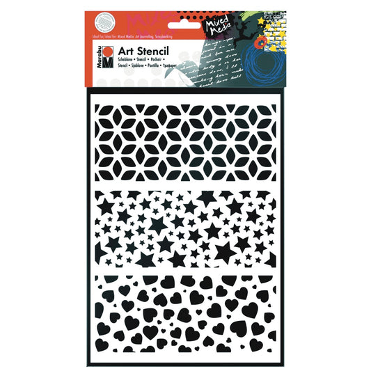 Marabu Art Stencil A4 - Modern Combination image 1