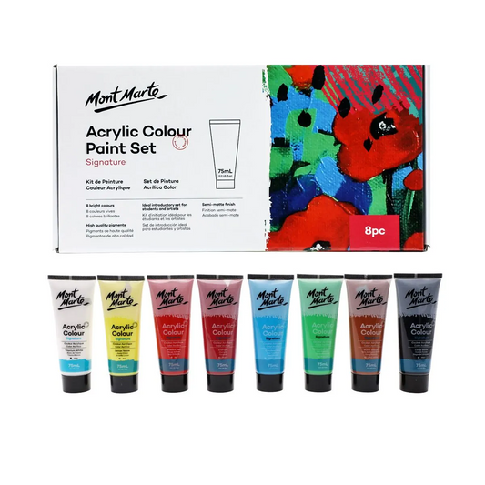 Mont Marte Acrylic Colour Paint Set 8pc x 75ml Default Title