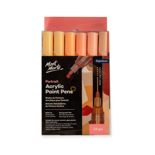 Mont Marte Acrylic Paint Pens Broad Tip 12pc - Portrait Default Title