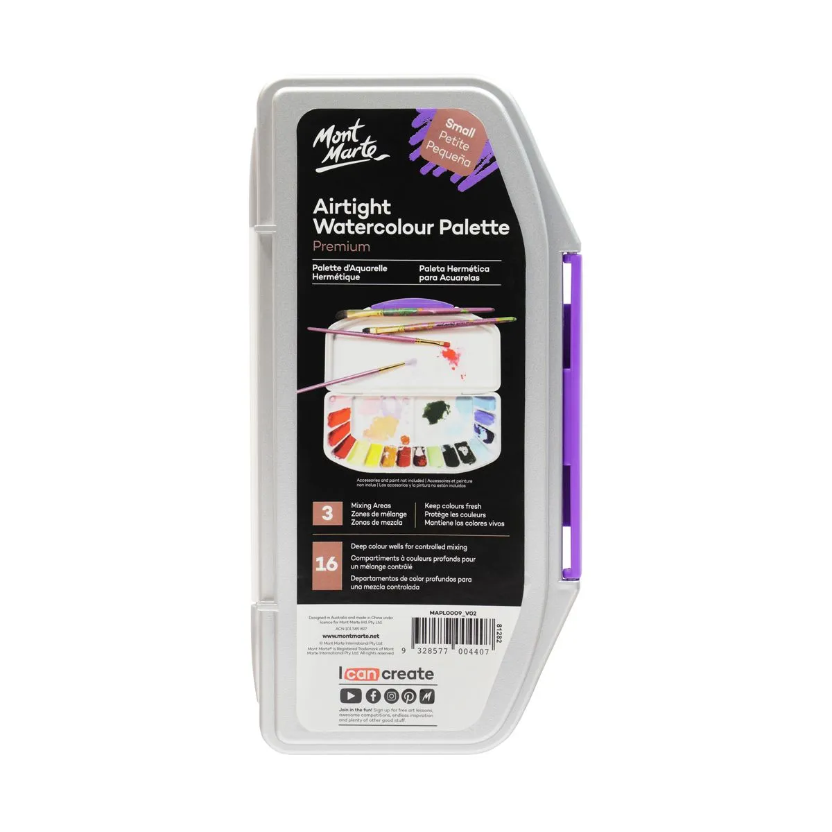 Mont Marte Air Tight Watercolour Palette 16 Well Default Title