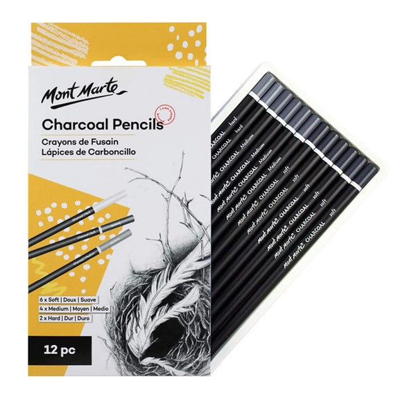 Mont Marte Charcoal Pencils 12pce