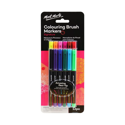 Mont Marte Colouring Brush Markers 12pce image 1