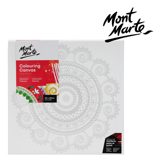 Mont Marte Colouring Canvas 30x30cm - Mandala Assorted Default Title