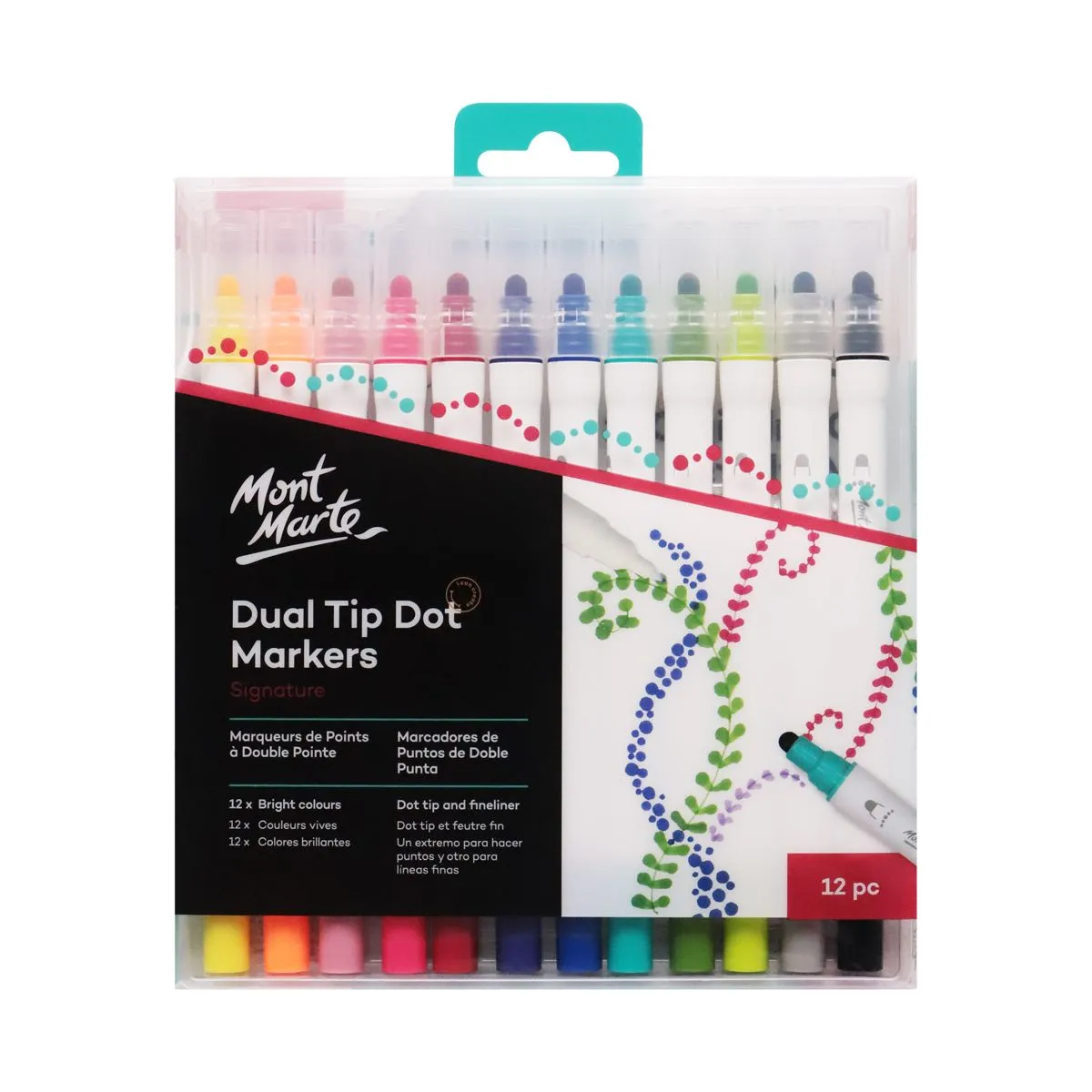 Mont Marte Dot Markers Dual Tip 12pc Default Title