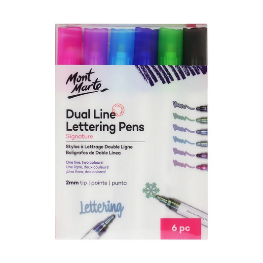 Mont Marte Dual Line Lettering Pens 2mm 6pc Default Title