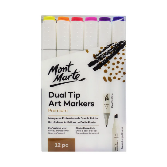 Mont Marte Dual Tip Alcohol Art Markers 12pce Default Title