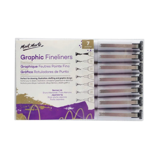 Mont Marte Graphic Fineliners Set 7pc Default Title