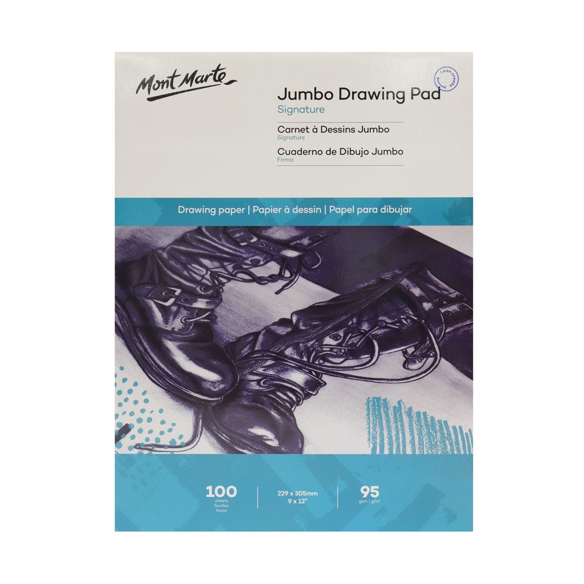 Mont Marte Jumbo Drawing Pad 22.9 x 30.5cm 100sht Default Title