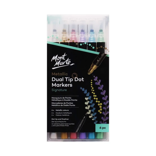 Mont Marte Metallic Dot Markers Dual Tip 6pc Default Title