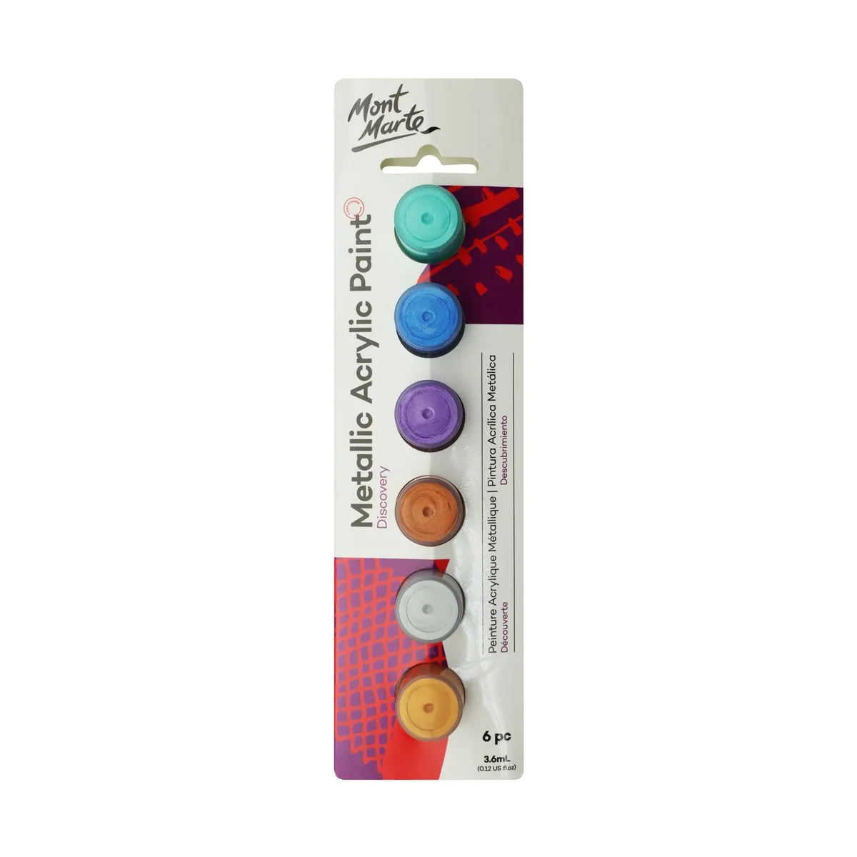 Mont Marte Metallic Paints 6pc x 3.6ml Default Title