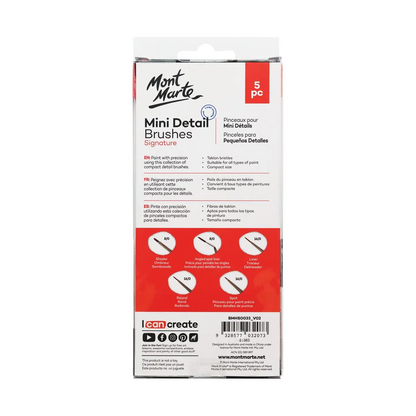 Mont Marte Mini Detail Brush Set 5pce