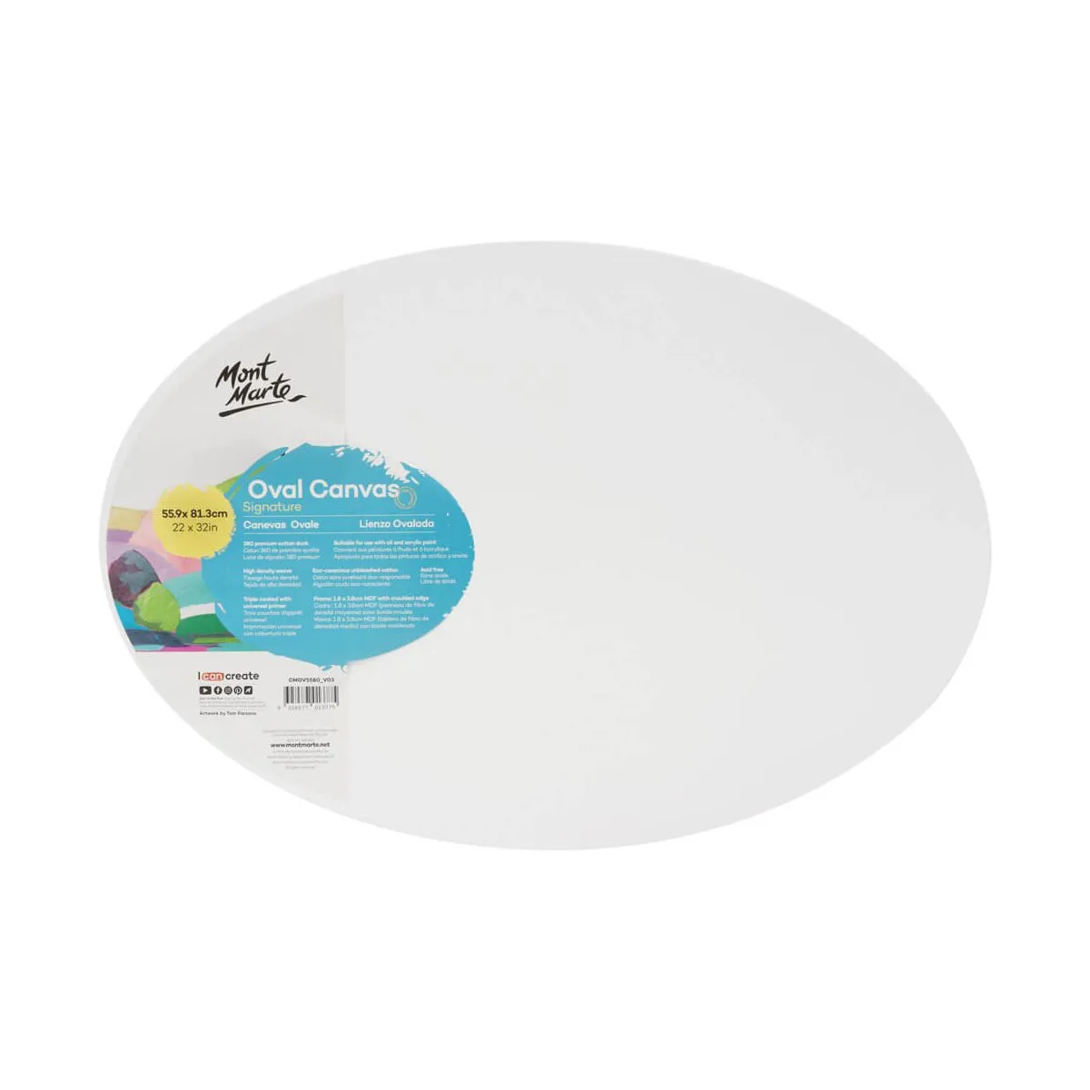 Mont Marte Oval Canvas 55.9x81.3cm