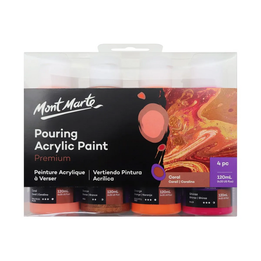 Mont Marte Pouring Acrylic 120ml 4pce - Coral Default Title