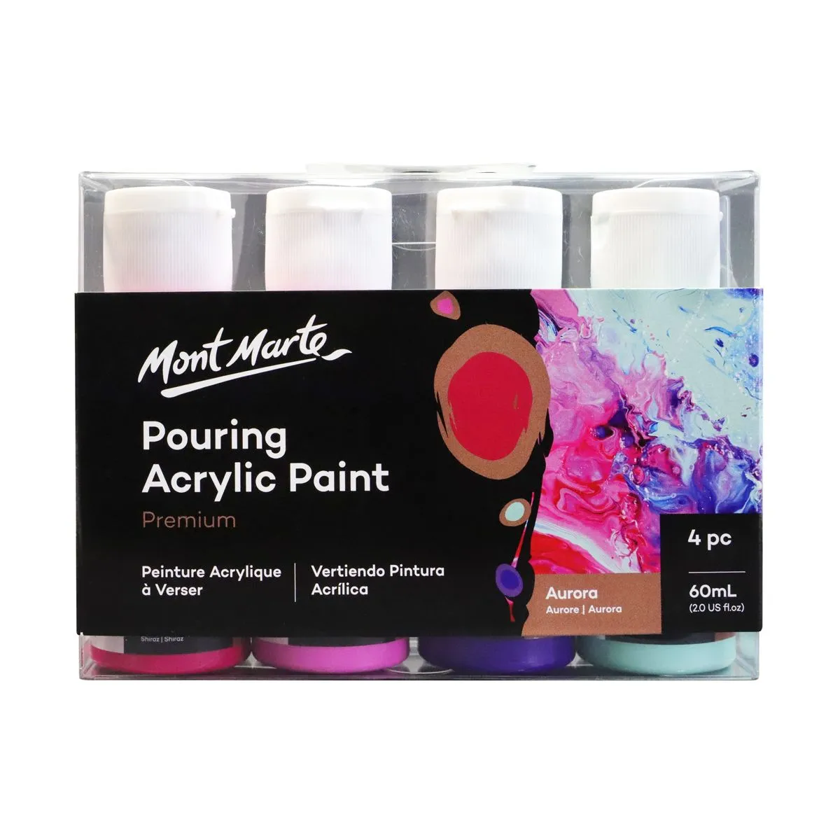 Mont Marte Pouring Acrylic 60ml 4pce - Aurora Default Title