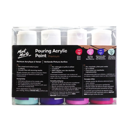 Mont Marte Pouring Acrylic 60ml 4pce - Aurora