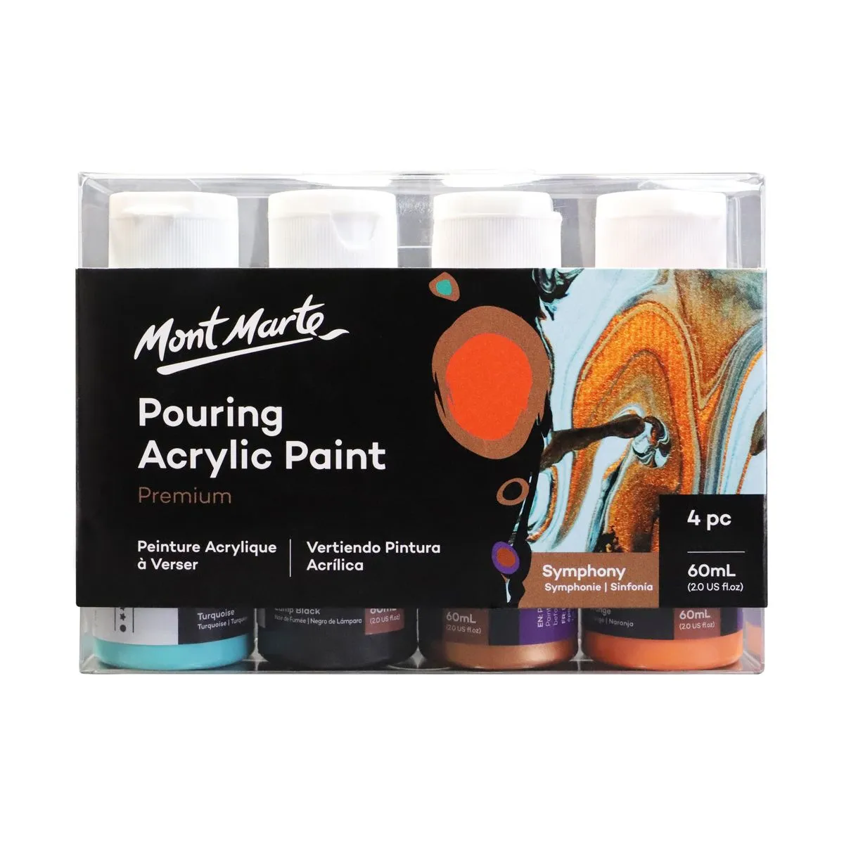 Mont Marte Pouring Acrylic 60ml 4pce - Symphony Default Title