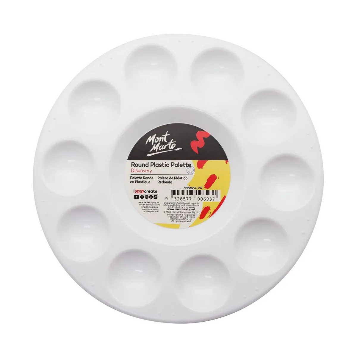 Mont Marte Round Plastic Palette 17cm Default Title