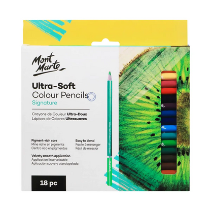 Mont Marte Ultra-Soft Colour Pencils 18pce Default Title