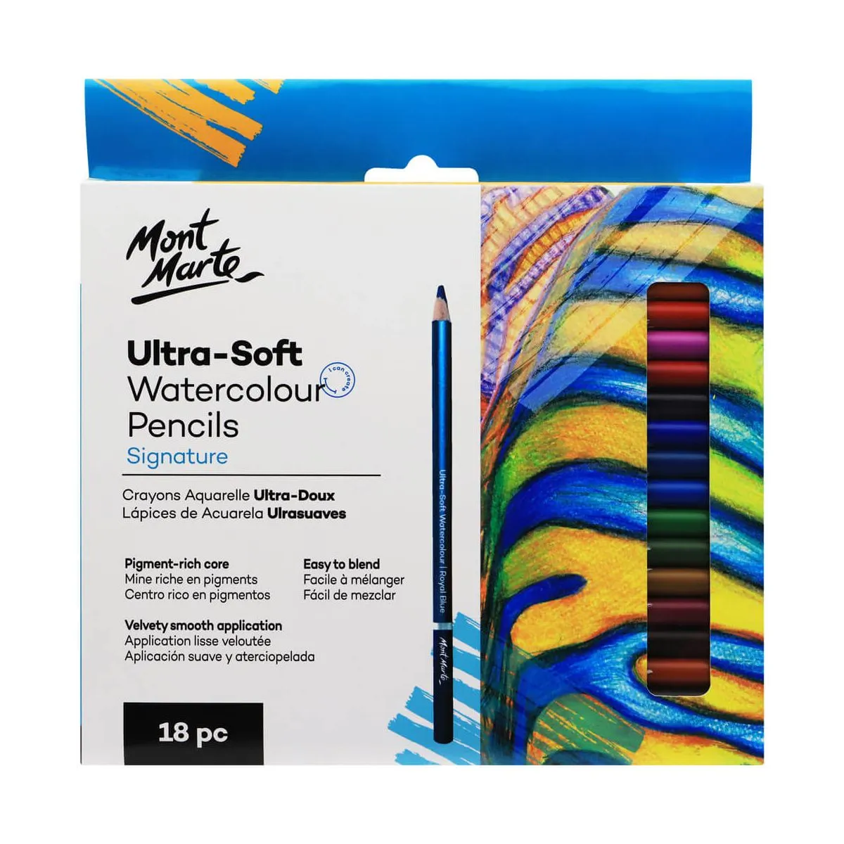 Mont Marte Ultra-Soft Watercolour Pencils 18pce Default Title