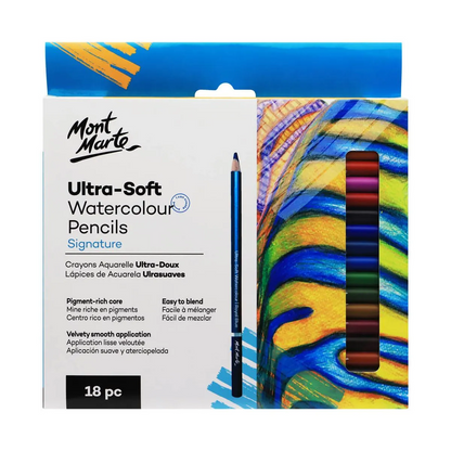 Mont Marte Ultra-Soft Watercolour Pencils 18pce Default Title