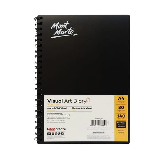 Mont Marte Visual Art Diary Black 140gsm A4 Default Title