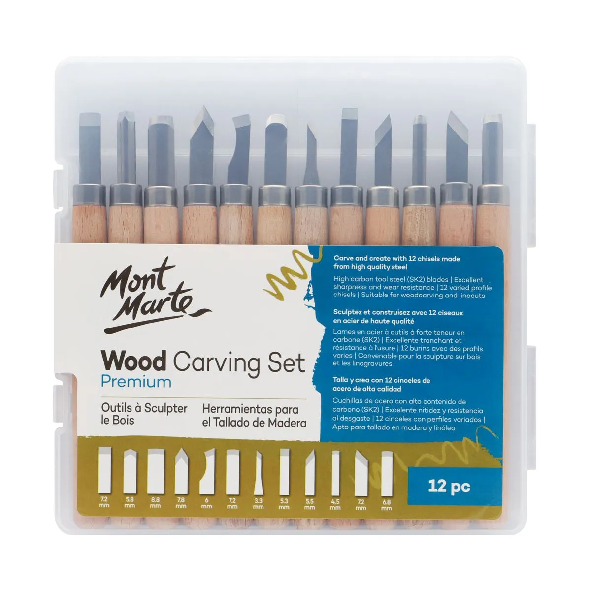 Mont Marte Wood Carving Set 12pc Default Title