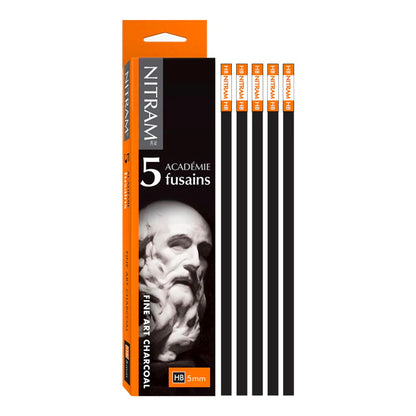 Nitram Fine Charcoal 5 x HB Medium Square 5mm image 1