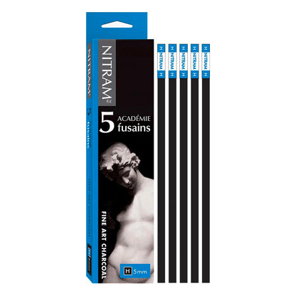 Nitram Fine Charcoal 5 x H Hard Square 5mm image 1