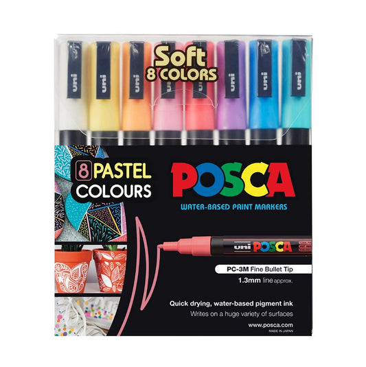 Posca 3M Fine Pastel Colours Pack of 8 Default Title