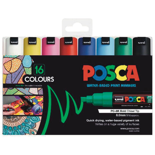 Posca Bold Chisel Paint Marker Set of 16 Default Title