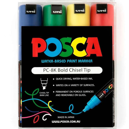 Posca PC-8K Paint Marker Set of 4 Assorted Default Title