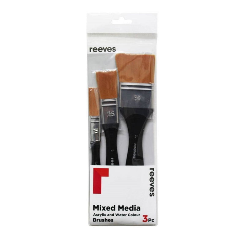 Reeves Mixed Media Brush Synthetic Spalter pack of 3
