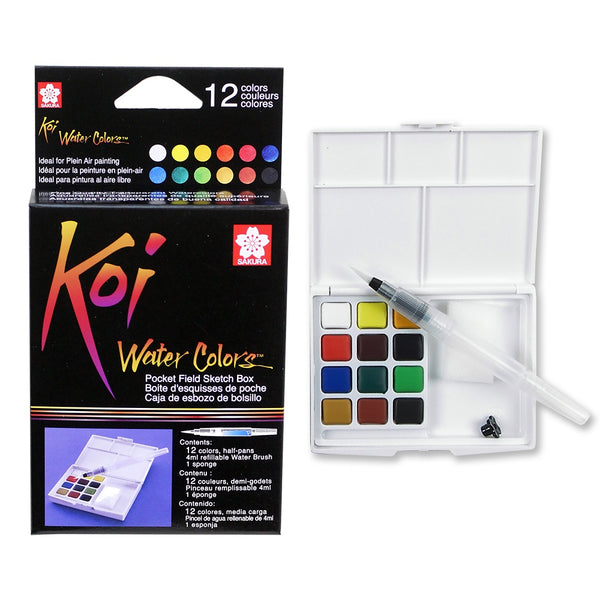 Sakura KOI Watercolour Field Box 12 assorted