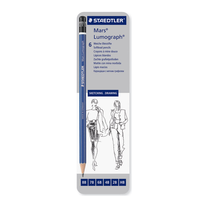 Staedtler Pencil Mars Lumograph Tin of 6