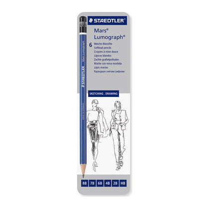 Staedtler Pencil Mars Lumograph Tin of 6