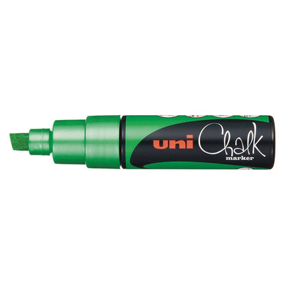UNI CHALK MARKER Chisel 8.0mm Fluoro Green