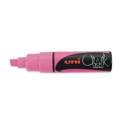 UNI CHALK MARKER Chisel 8.0mm Fluoro Pink
