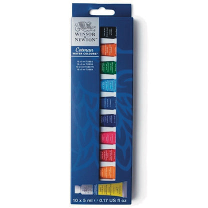 Winsor and Newton COTMAN Watercolour Set of 10 x 5ml image 1
