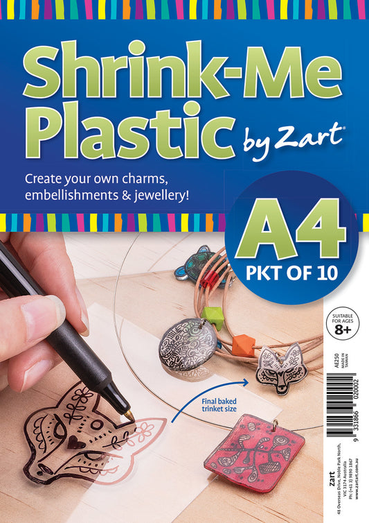 Zart Shrink-Me Plastic A4 Pack of 10 sheets Default Title