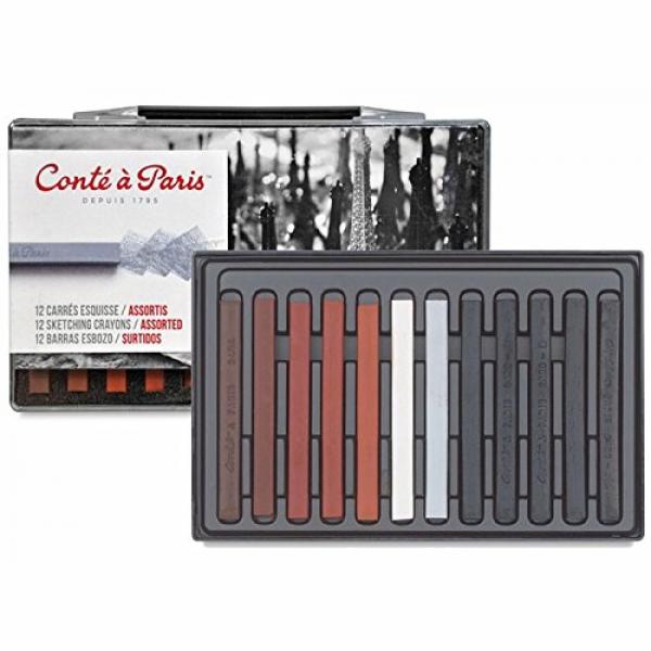 Conte Crayon Set - 12 Assorted Sketch