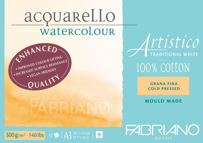 Fabriano Artistico Enhanced W/C Pad 300g Cold Press